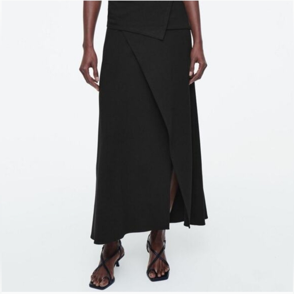 COS Jersey Wrap Midi Skirt